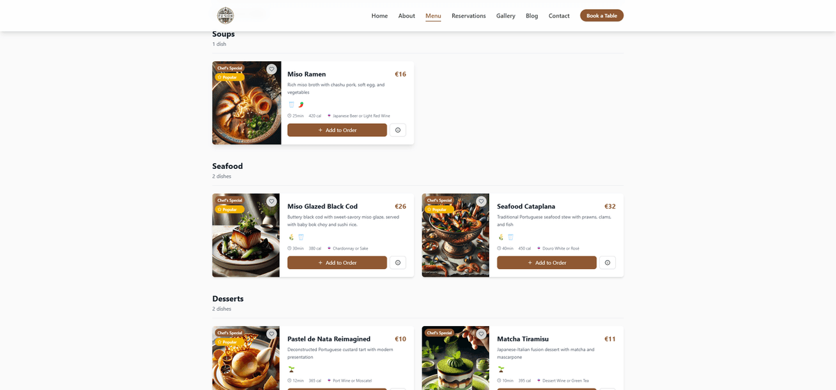 Menu Page