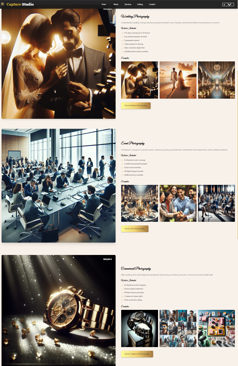 Photographer Services