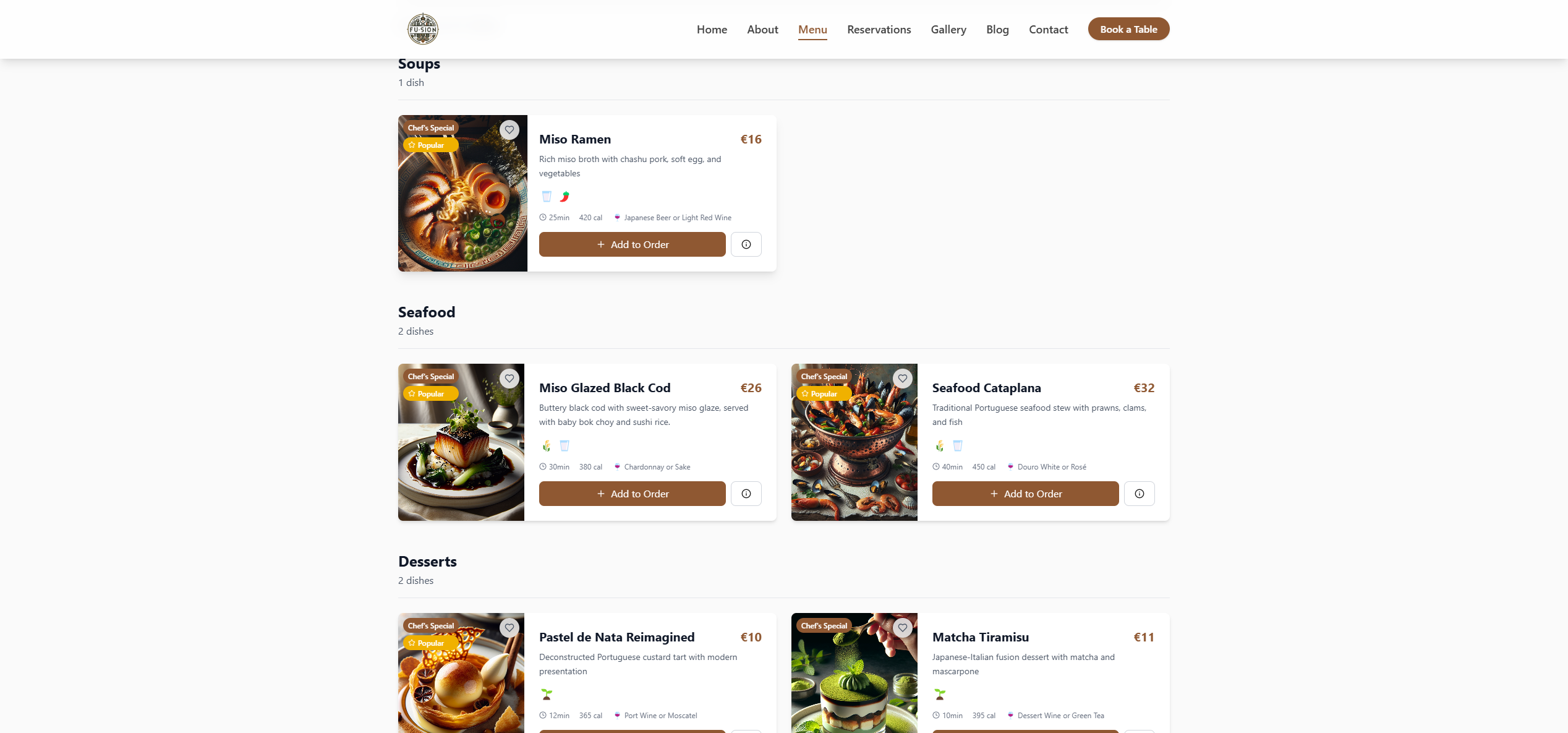 Interactive Menu System