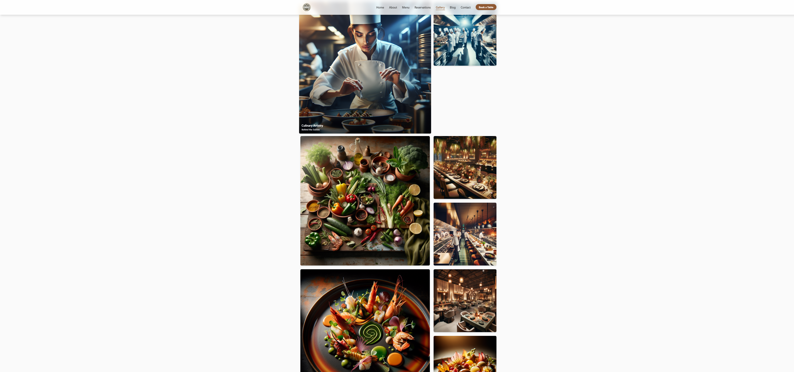 Fusion Restaurant Website Overview